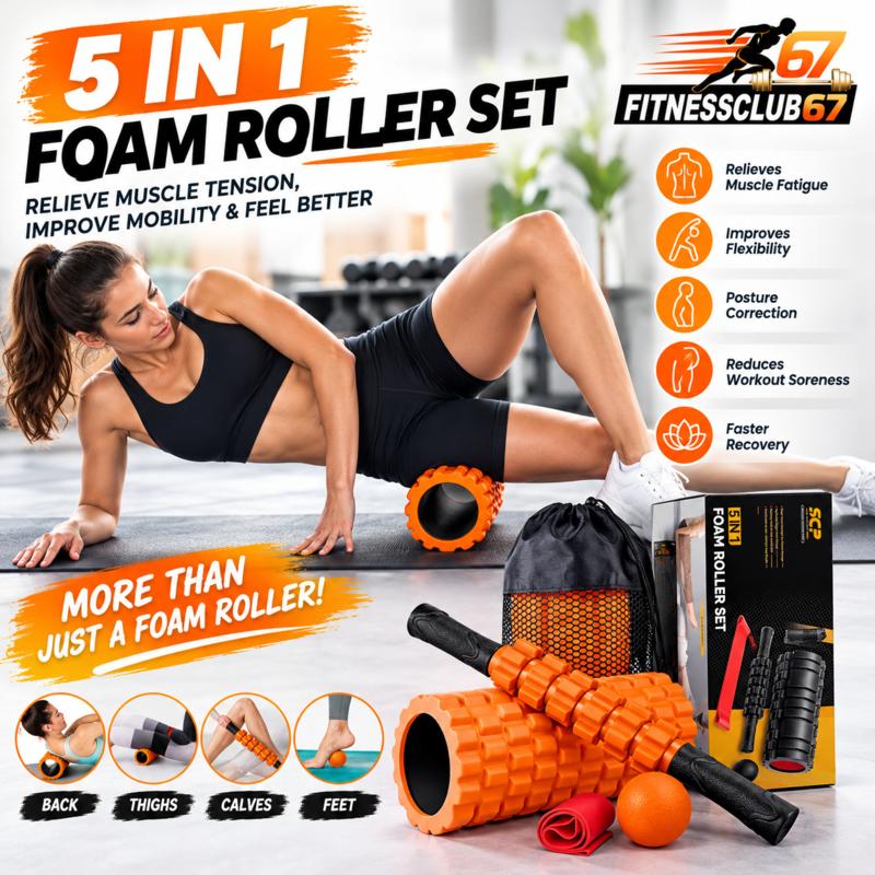 5 in1 Foam Roller Set Trigger Point for Exercise